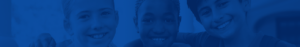 blue hued banner image of youths faces
