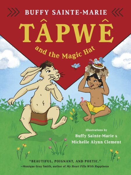 Cover of “Tâpwê and the Magic Hat,” featuring a child and a rabbit sitting in grass with a colorful feathered hat.
Provide your feedback on BizChat