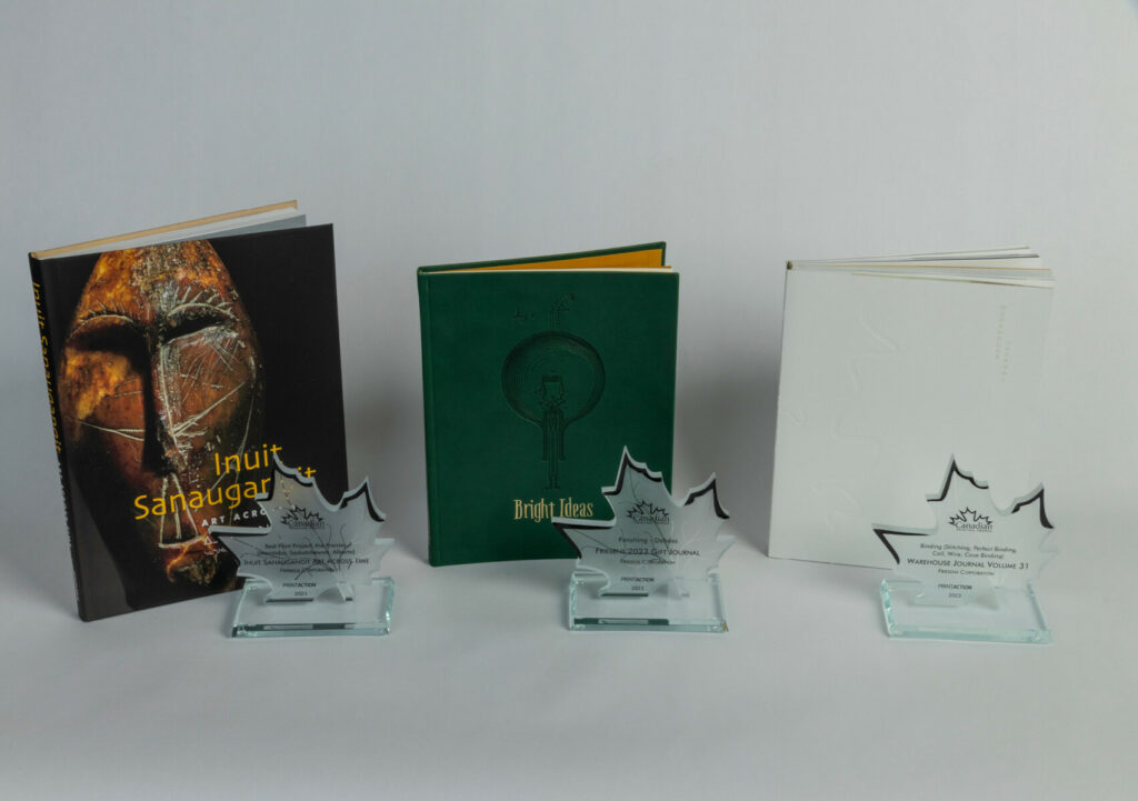friesens books and awards on table