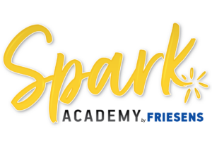 Spark Academy Logo, with the word Spark in yellow script