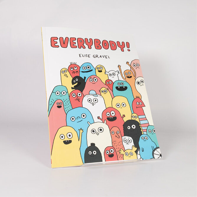 Cover of “Everybody!” featuring a crowd of colorful, cartoon-style characters grouped together.