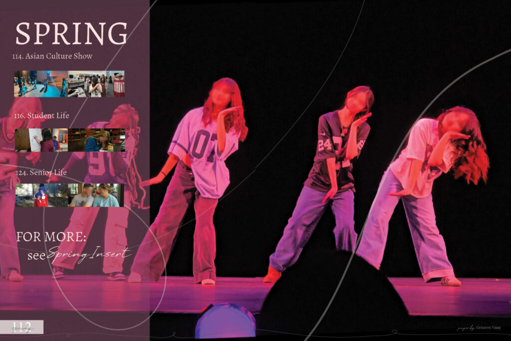 Five girls performing a dance