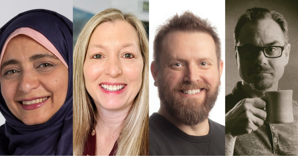 A side-by-side view of the Friesens Cover Contest judges